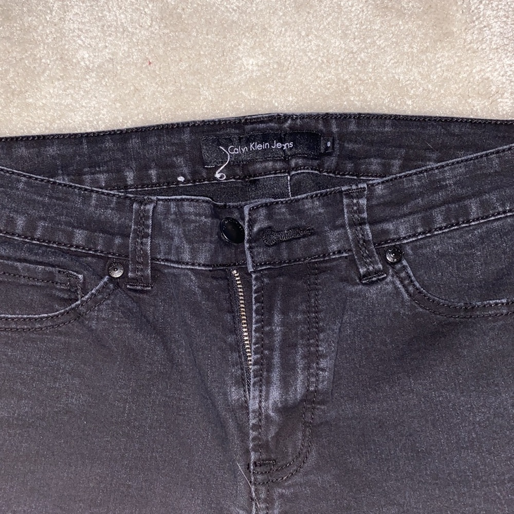 Calvin Klein Solid Black Jeans With Bedazzled Bac… - image 2